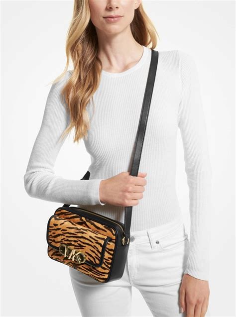 Parker Medium Tiger Print Calf Hair Crossbody Bag 